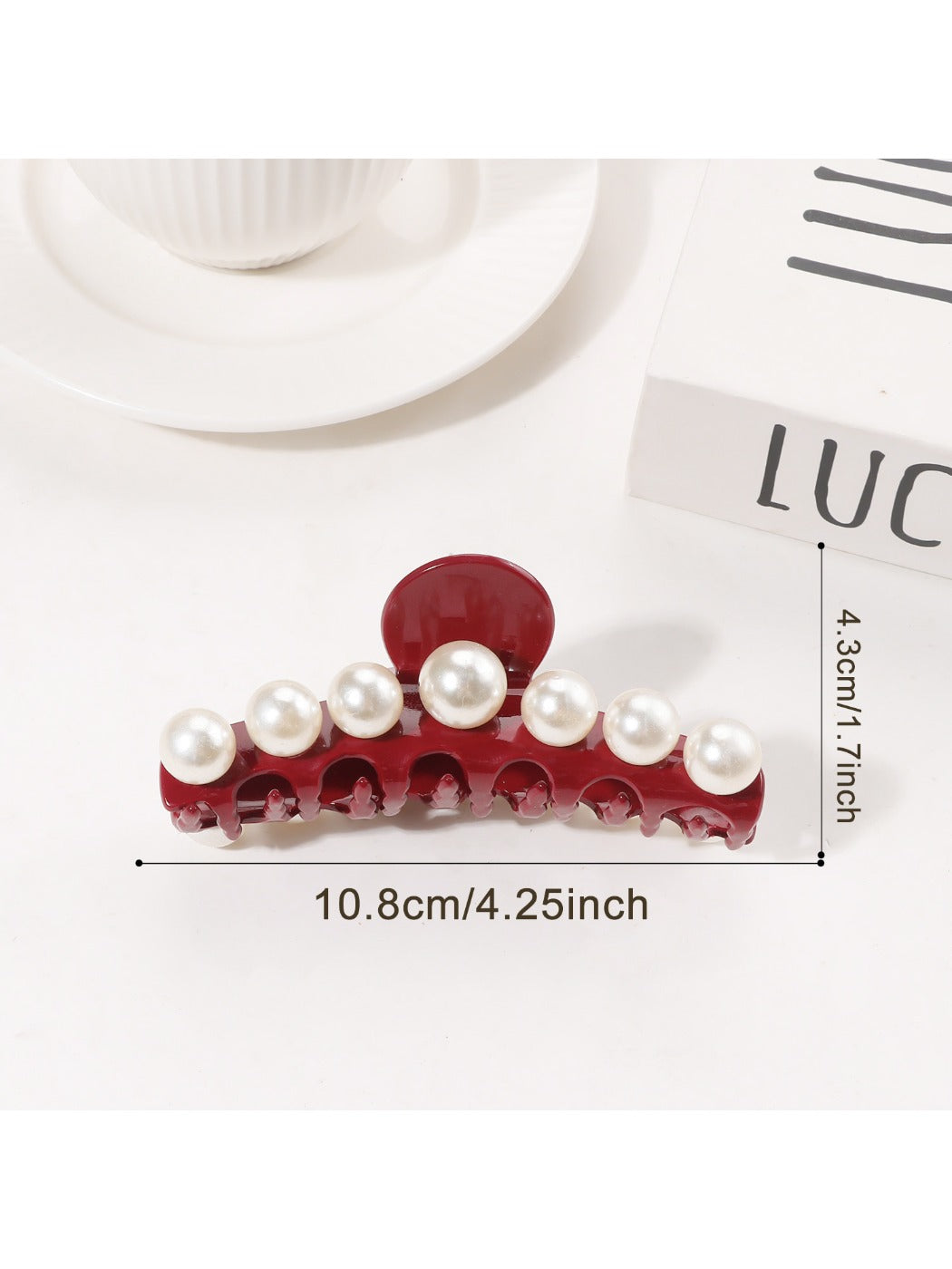 Beau - Stylish Beaded Half Round Claw Clip