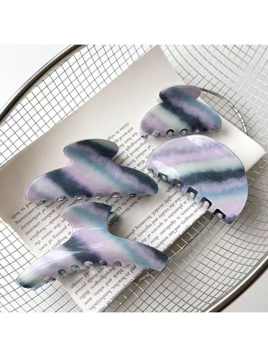 Beau elegant purple toned hair claw clip on white background
