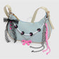 Keypus - Lace Bow Beaded Retro Style Bag Charm Keychain