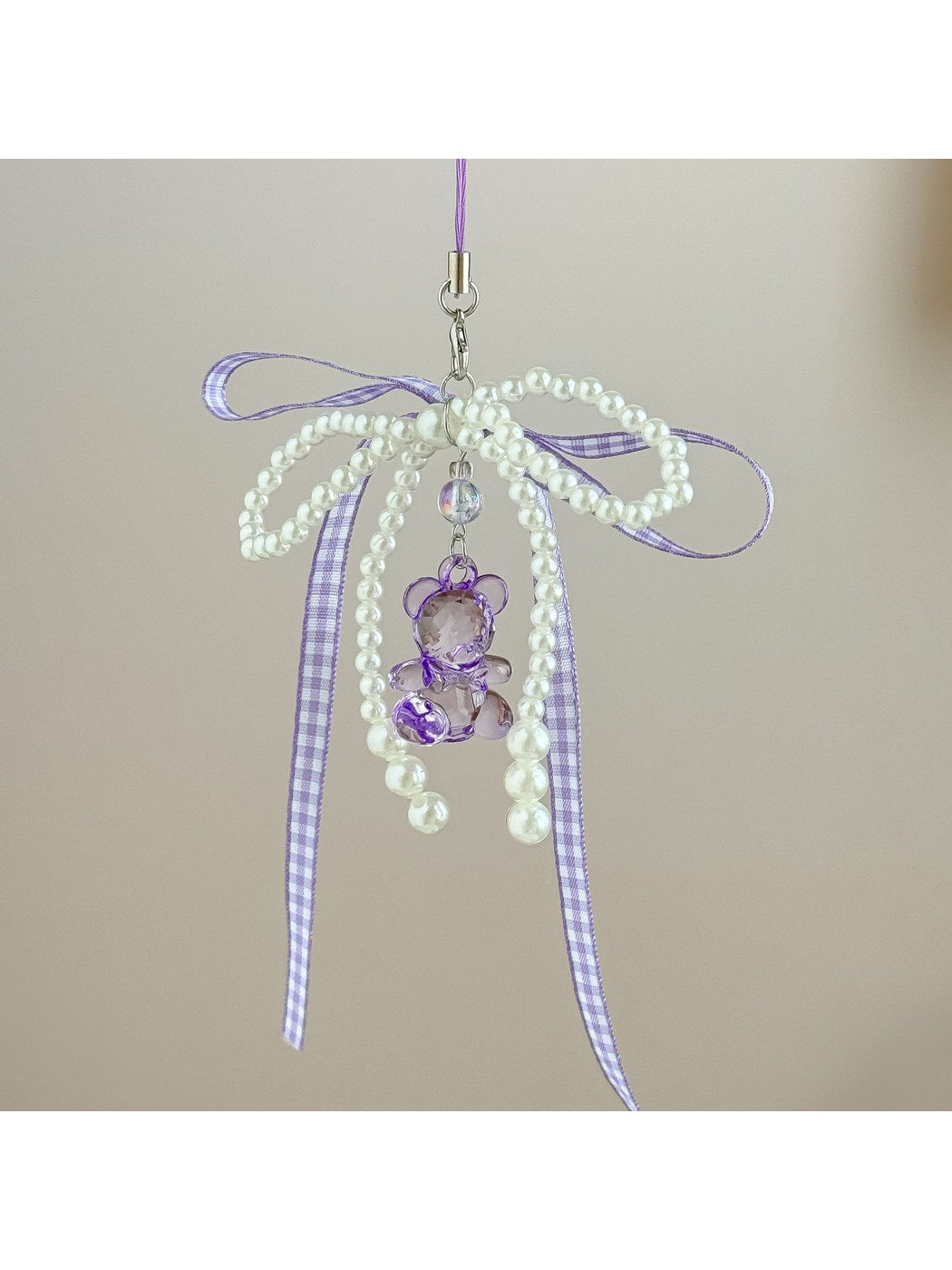 Keypus - Sweet Style Bear Phone Strap Beaded Keychain