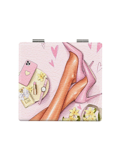 Mirroray - Square High Heel Printed Folding Mirror