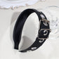 Gifty - Punk Faux Leather Metal Buckle Wide Headband