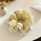 Gifty - Ruffled Plaid Lace Trim Elastic Scrunchie