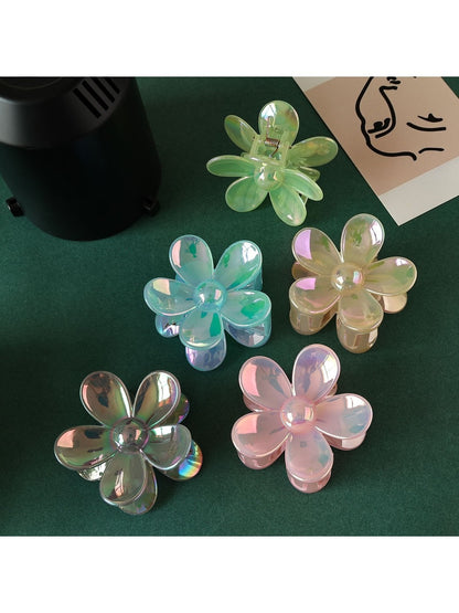 Beau - Iridescent Petal Plastic Flower Claw Clip