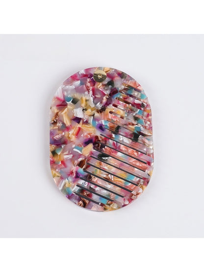 Camerow - Mirror Comb with Stylish Leopard Print