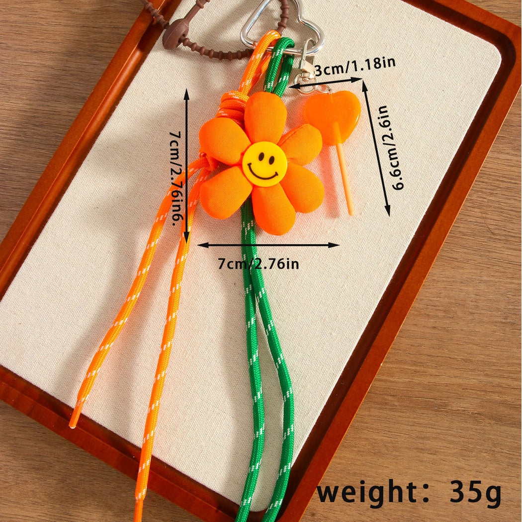 Keypus - Smiley Flower Fabric Keychain Bag Charm