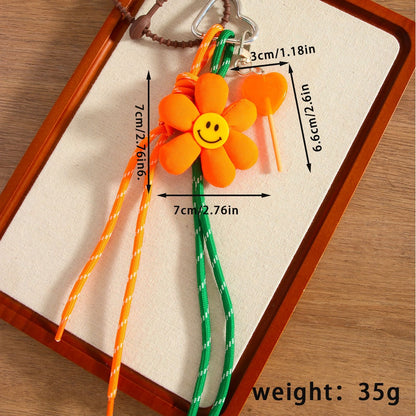 Keypus - Smiley Flower Fabric Keychain Bag Charm
