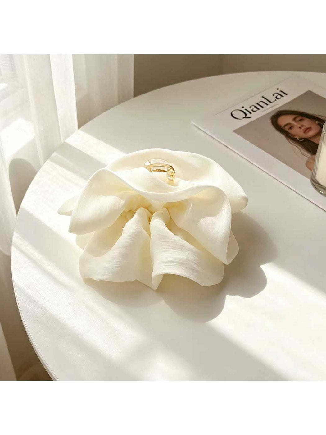 Beau - Ruched Cloud Polyester Banana Hair Clip