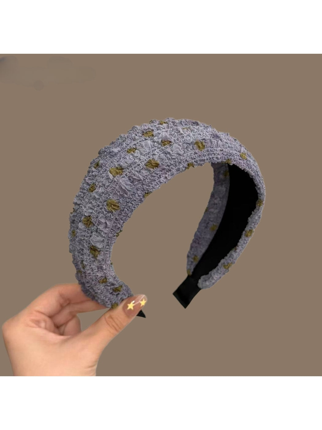 Gifty - Polka Dot Textured Fabric Wide Profile Headband