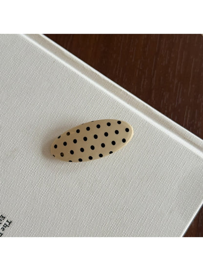 Beau - Oval Polka Dot Acetate Hair Clip
