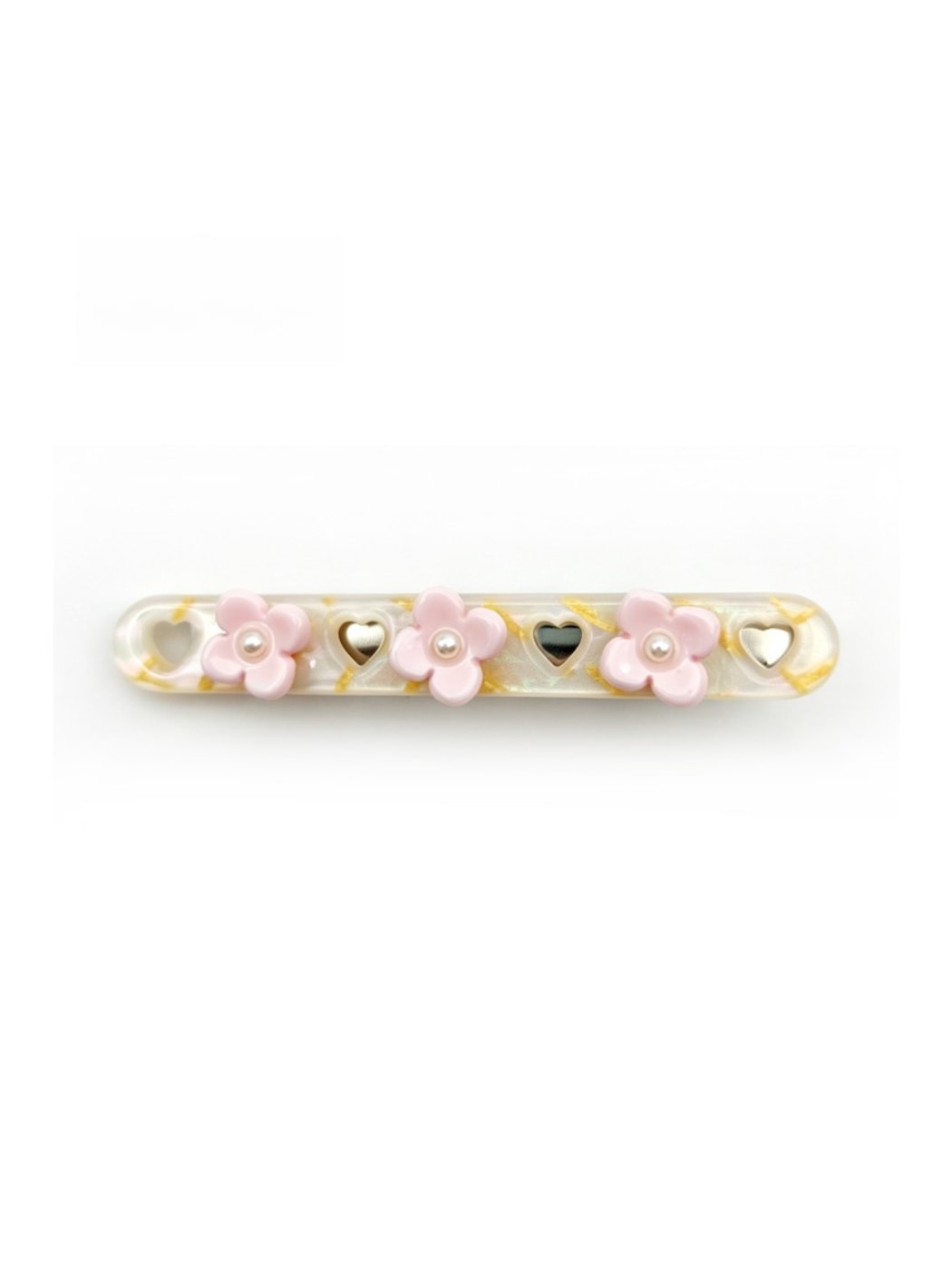 Beau - Acetate Floral Hollow-Out Rectangular Hair Clip