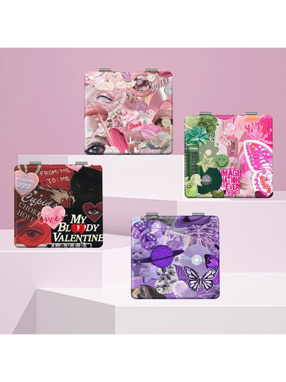 Mirroray - Y2K Collage Print Foldable Compact Mirror