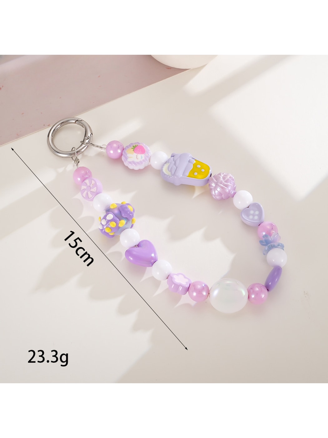 Keypus - Cartoon Acrylic Bow Star Beaded Phone Charm