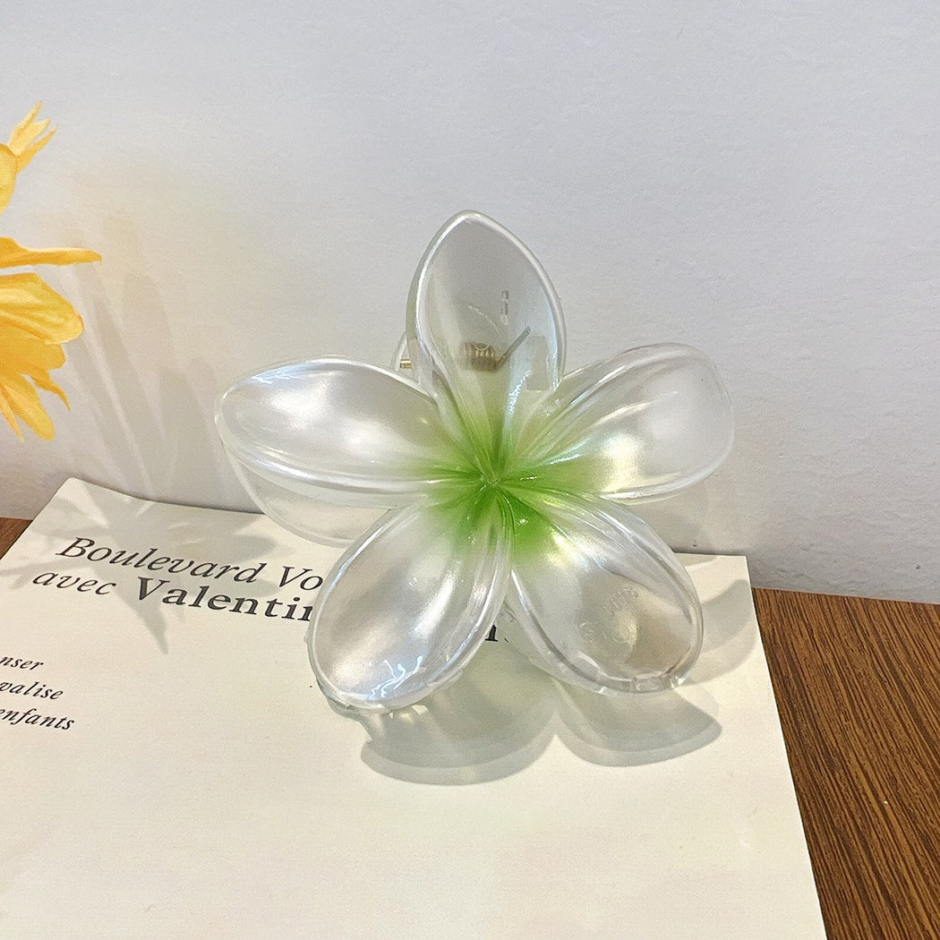 Beau - Translucent Flower Design Claw Clip