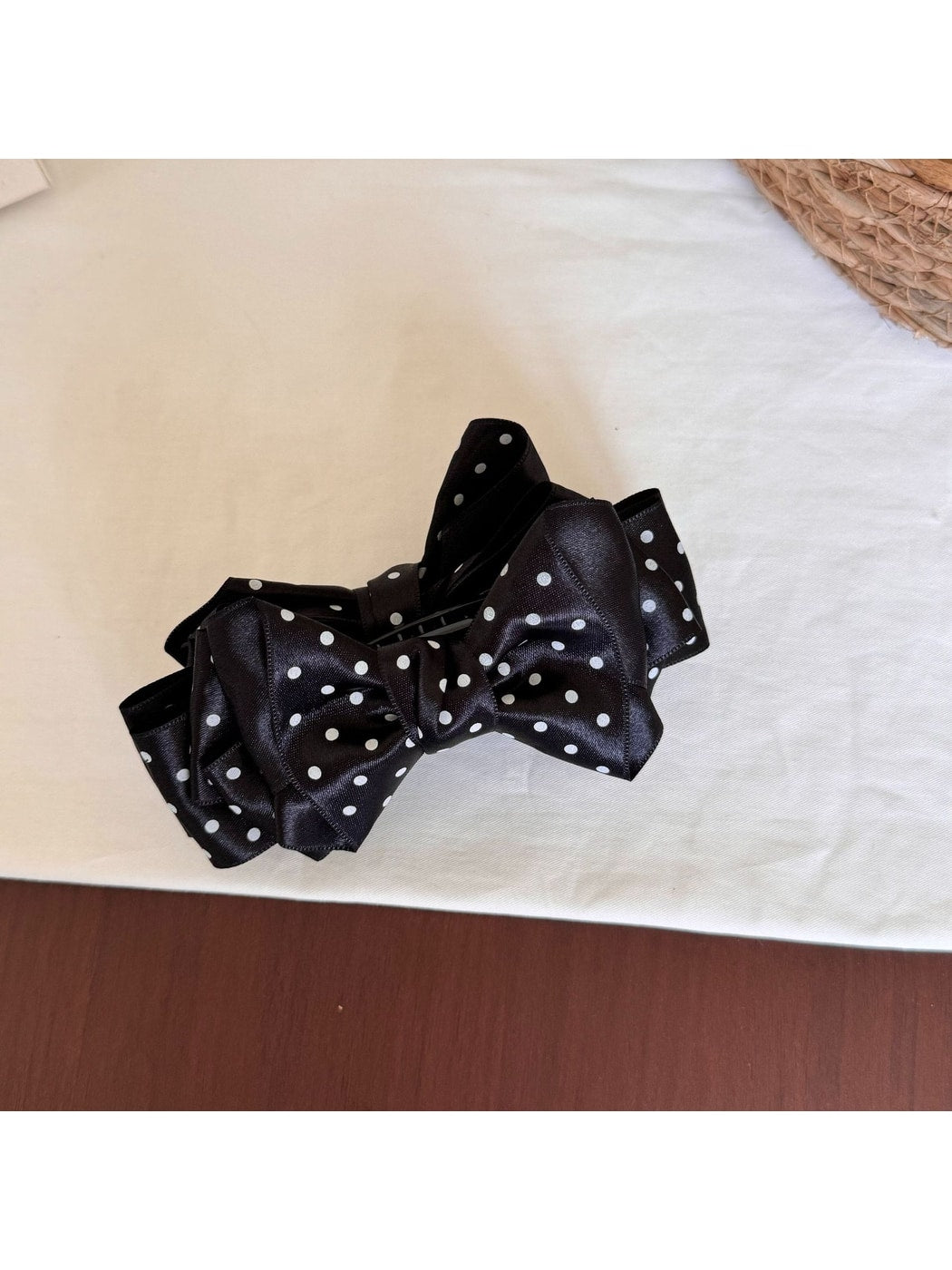 Beau - Polka Dot Bow Ponytail Banana Clip