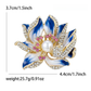 Brovia - Enamel Lotus Flower Alloy Brooch Pendant