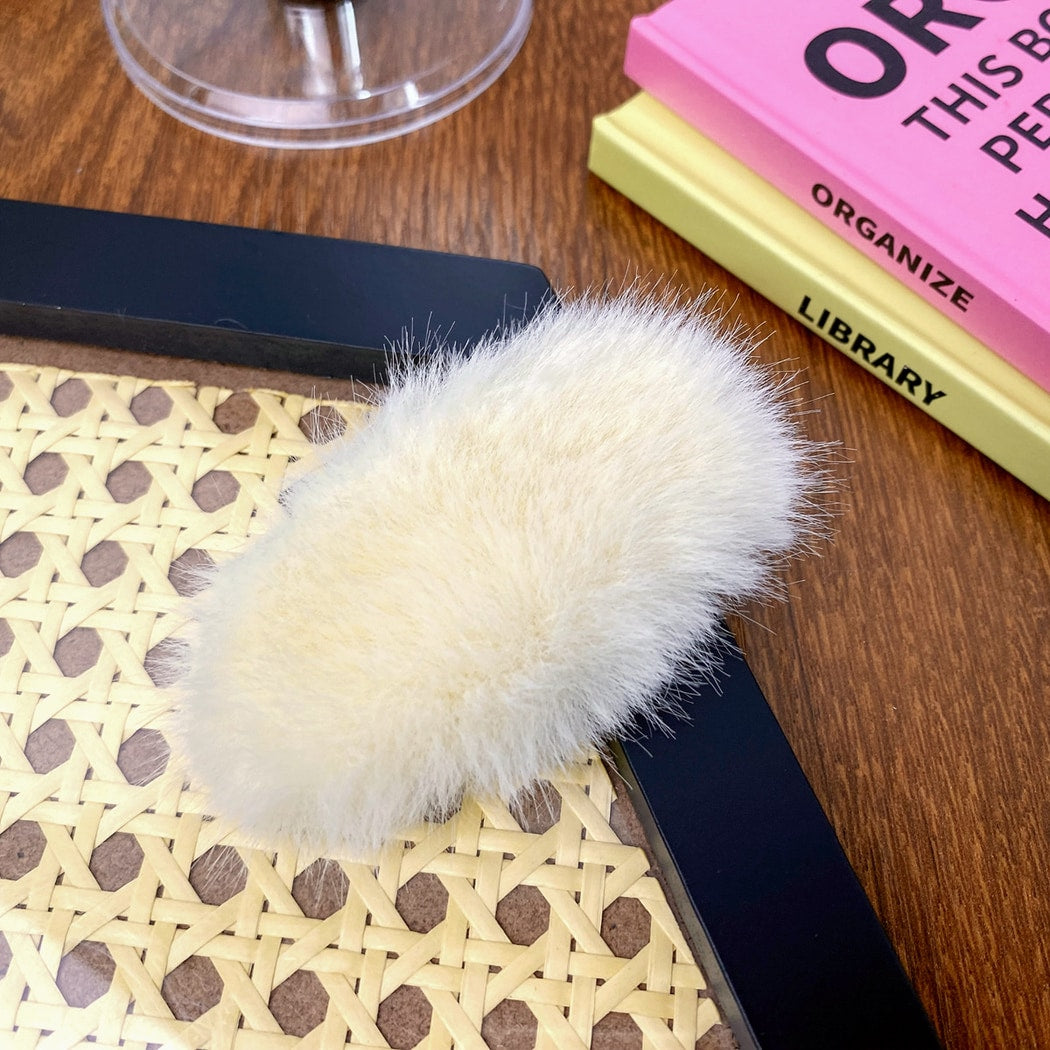 Beau - Soft Plush Solid Geometric Hair Clip