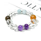 Lovra minimalist bracelet with clear crystal beads on a delicate silver chain