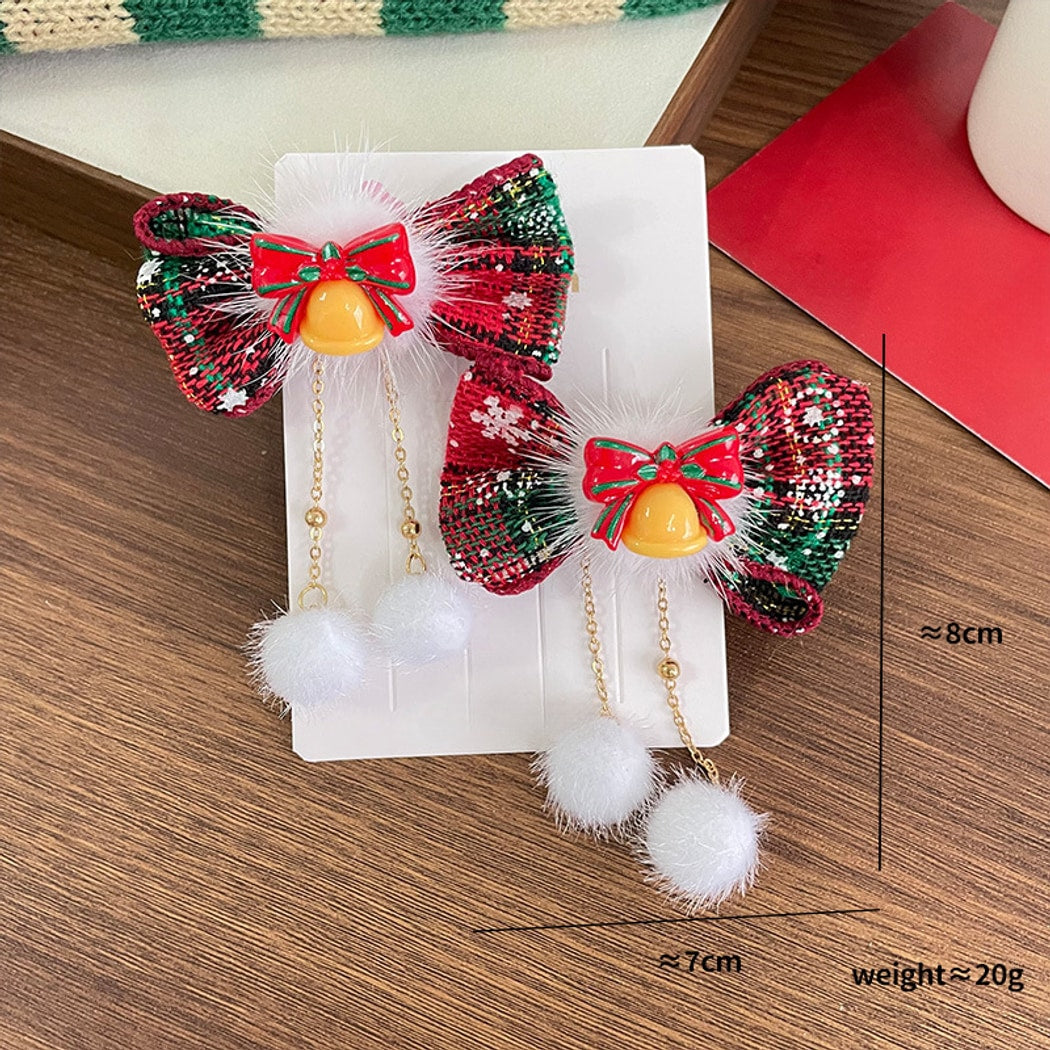 Beau - Christmas Classic Bow Bell Hair Clip