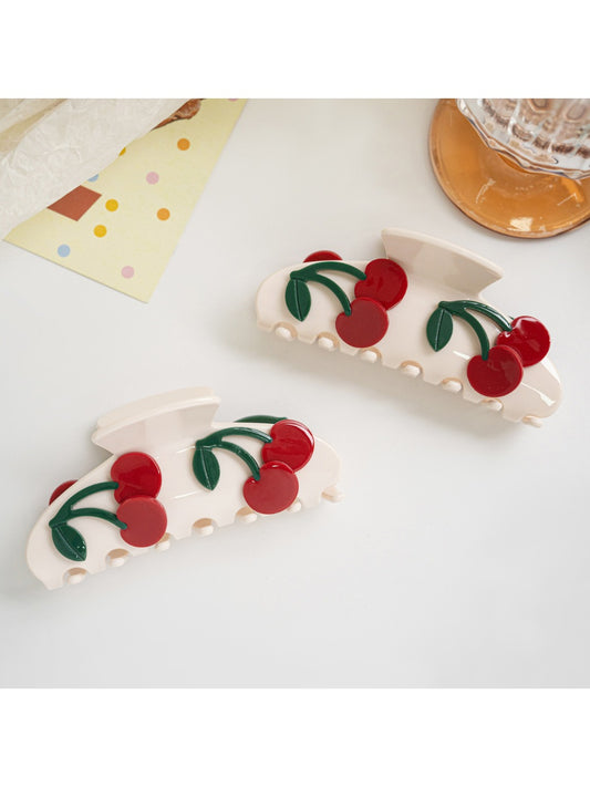Beau - Cherry Print Hair Claw Clip