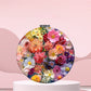 Mirroray - Round Floral Print Portable Folding Makeup Mirror