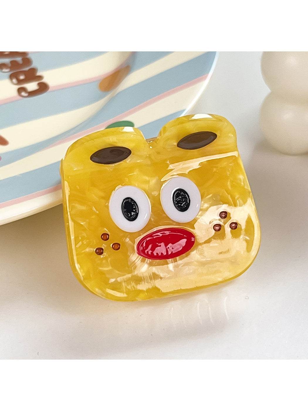 Beau - Playful Face Design Acetate Claw Clip