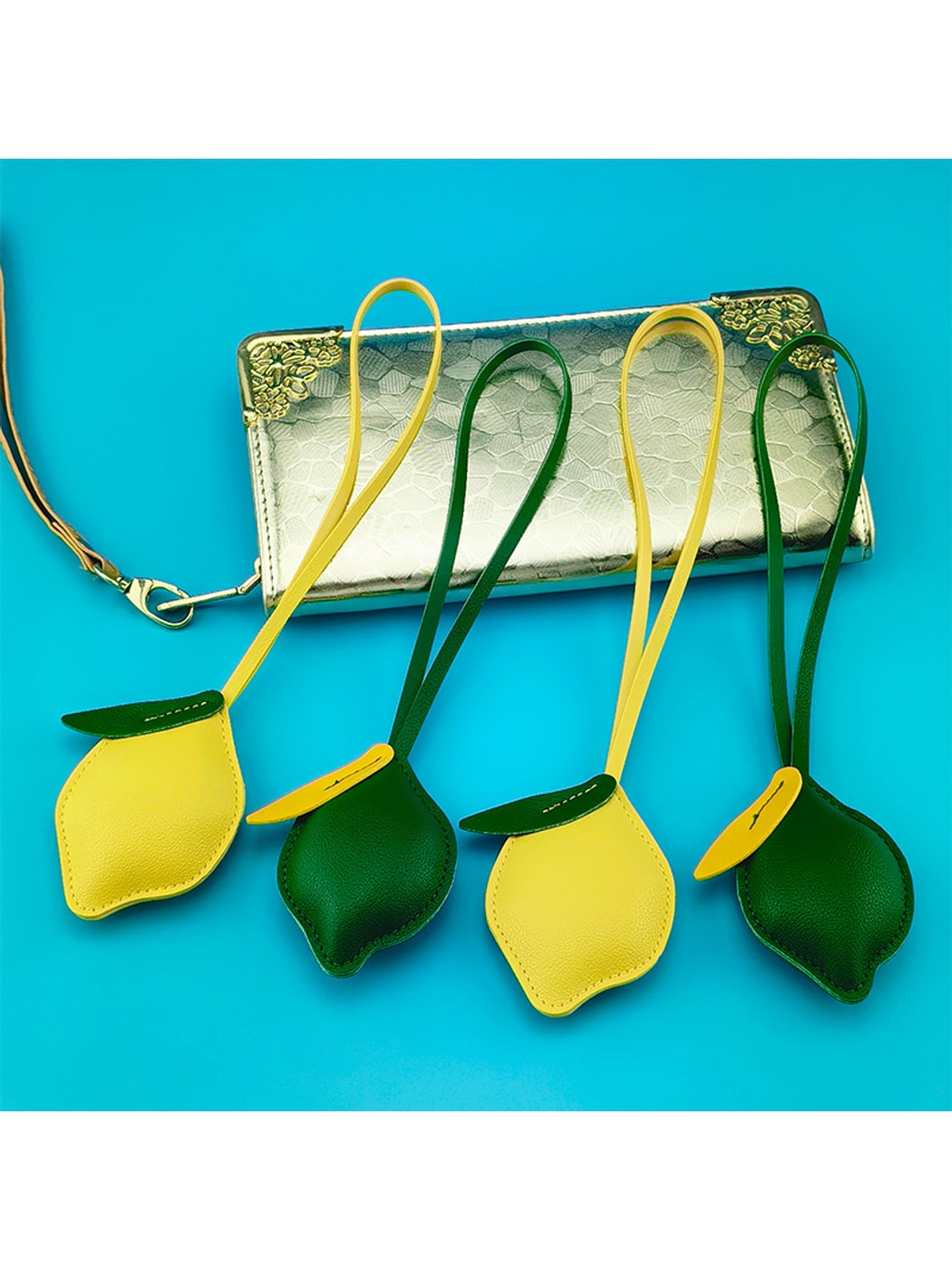 Keypus - Decorative Lemon Bag Charm with Strap Keychain