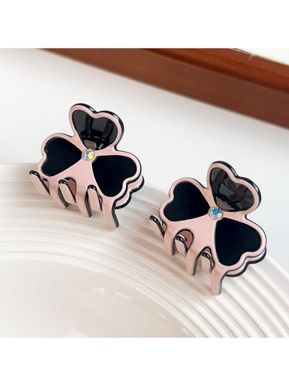 Beau - Acetate Three Petal Flower Alloy Claw Clip