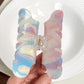 Side view of Beau cloud shaped hair claw clip with metal spring mechanism