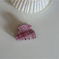 Beau - Pink Plaid Hair Claw Clip