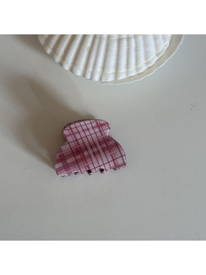 Beau - Pink Plaid Hair Claw Clip