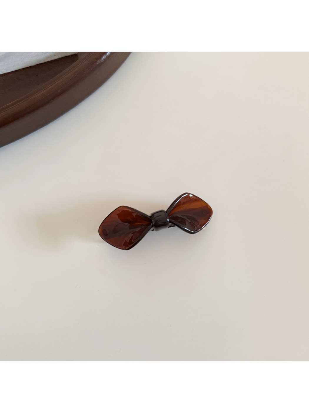 Beau - Marbled Bow Acetate Fiber Hair Clip