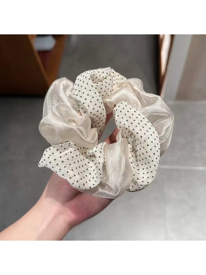 Gifty - Polka Dot Polyester Ponytail Scrunchie Hair Tie