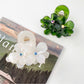 Beau vintage double flower hair claw clip worn in long brown hair