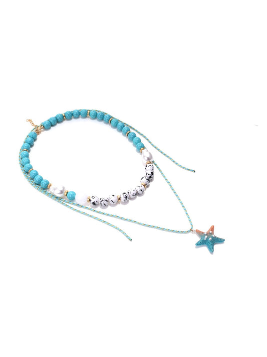Nozari - Ocean Style Beaded Starfish Pendant Necklace