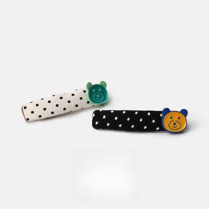 Beau - Polka Dot Bear Fabric Hair Clip