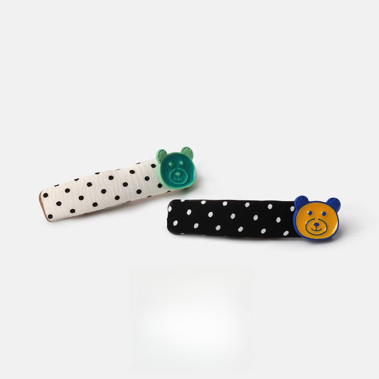 Beau - Polka Dot Bear Fabric Hair Clip