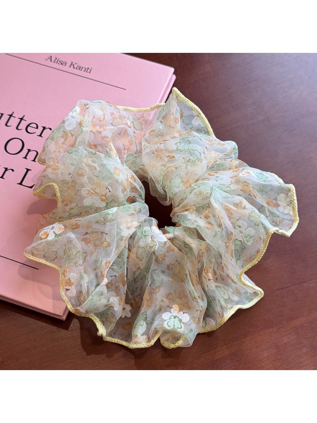 Gifty - Lace Mesh Scrunchie Oversized Floral Hair Tie