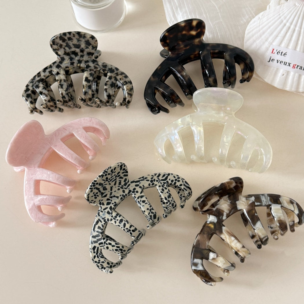 Beau - Irregular Acetate Fiber Alloy Claw Clip
