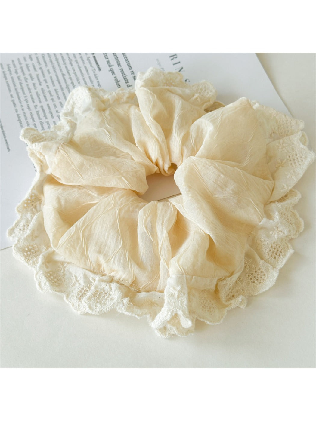Gifty - Cream Apricot Lace Hair Tie