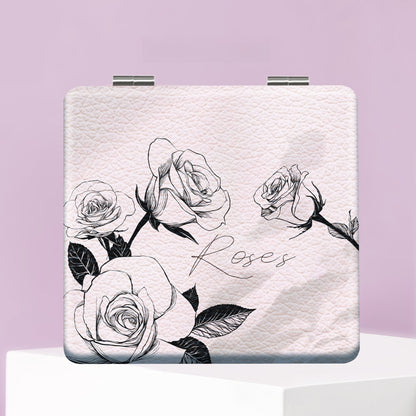 Mirroray - Butterfly Rose Print Folding Compact Mirror