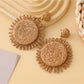 Pair of Earedge raffia round earrings with vibrant multicolor design