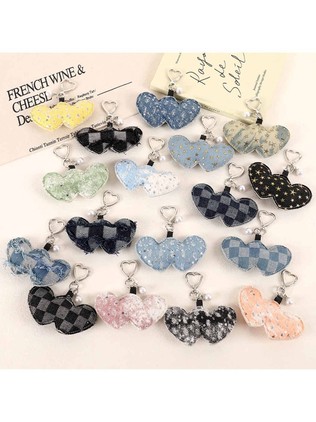 Keypus - Fashion ripped denim bag pendant