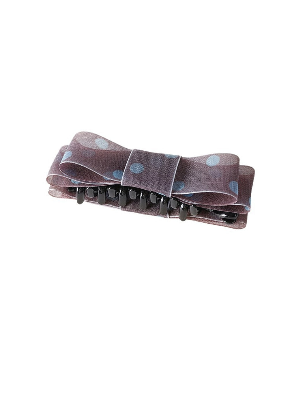 Beau - Polka Dot Double Layer Bow Banana Clip