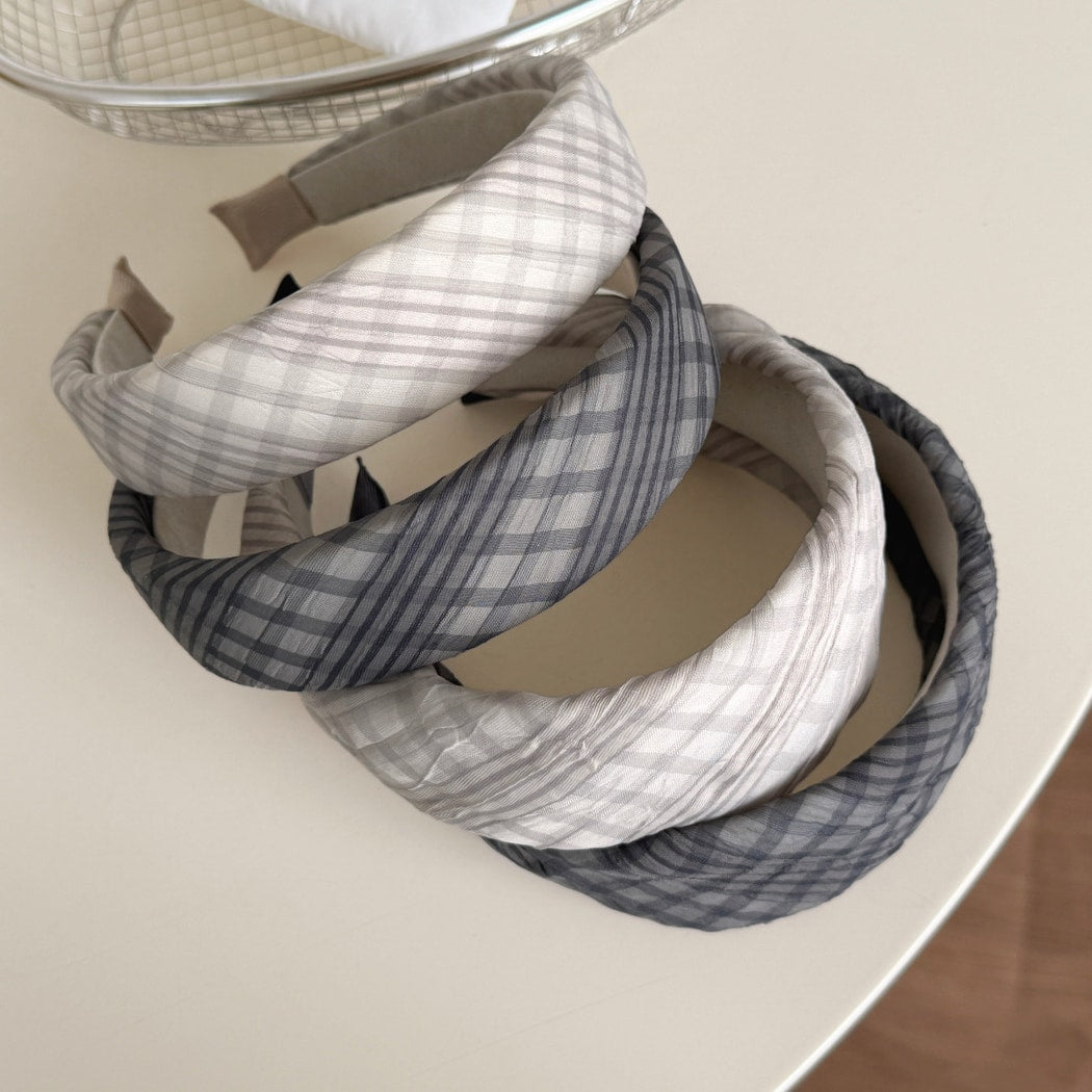 Gifty - Plaid Padded Fabric Check Pattern Headband