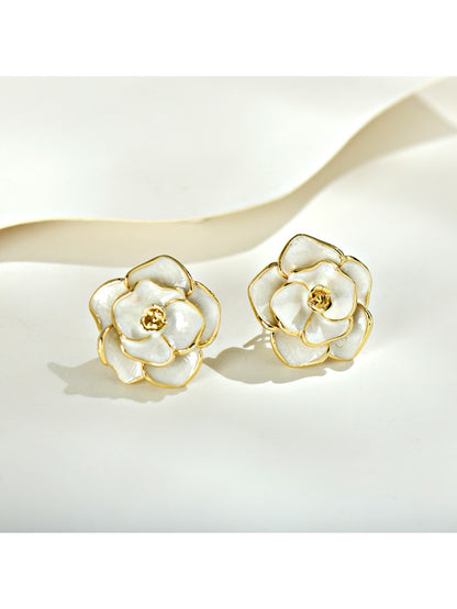Earedge - Red Flower-Shaped Earrings