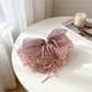 Beau - Polyester Bow Accent Leopard Pattern Claw Clip
