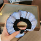 Gifty - Blue Plaid Polka Dot Fabric Scrunchie