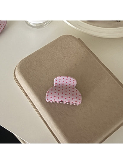 Beau - Pink Polka Dot Hair Claw Clip