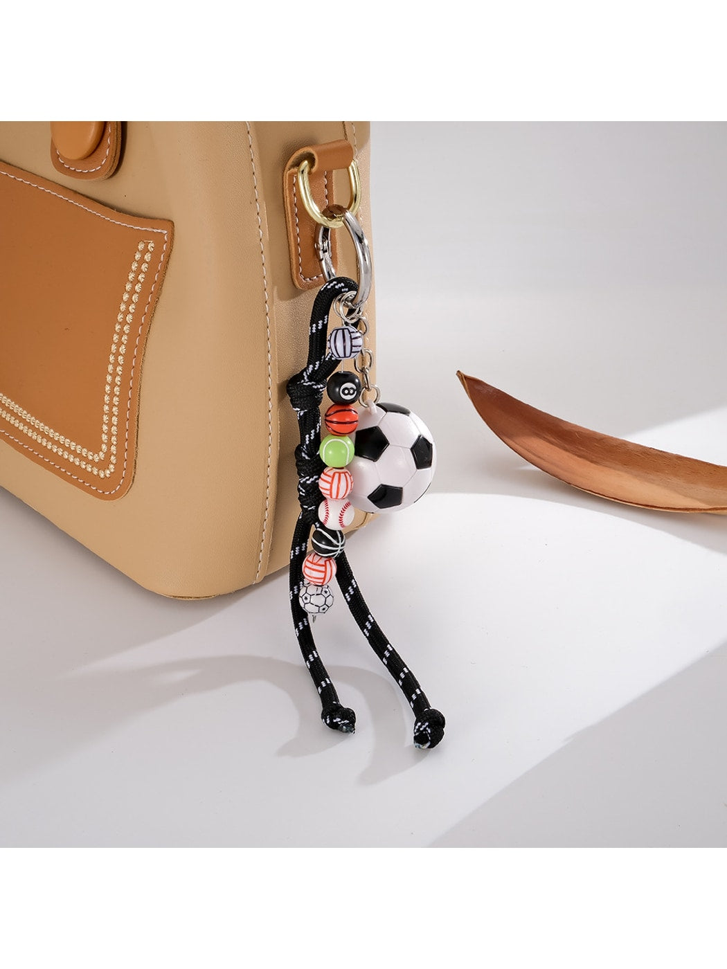 Keypus - Braided Beaded Soccer Ball Bag Charm